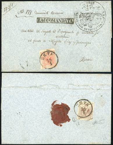 1854 - 15 cent. rosso vermiglio e, ... 