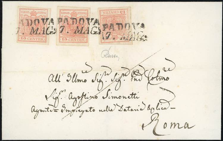 1857 - 15 cent. rosa salmone, ... 