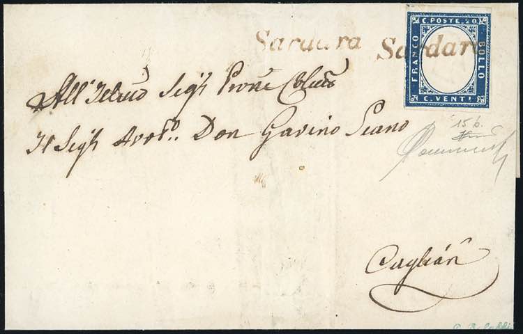 SARDARA, lineare corsivo brunastro ... 