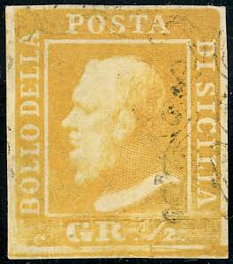 1852 - 1/2 grano giallo chiaro, I ... 