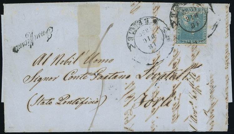 1857 - 2 crazie azzurro, II ... 