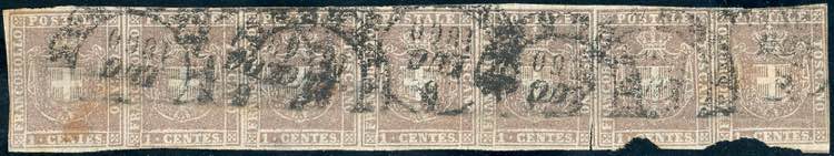 1860 - 1 cent. violetto bruno ... 