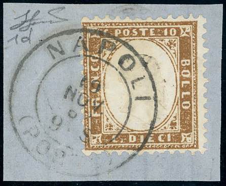 1862 - 10 cent. bruno scuro (1d), ... 