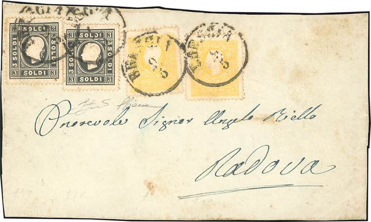 1859 - 2 soldi giallo, 3 soldi ... 