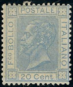 1867 - 20 cent. celeste chiaro, ... 