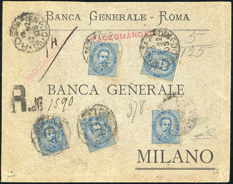 1892 - 25 cent. azzurro (40), ... 