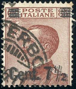 1924 - 7 1/2 su 85 cent., I tipo, ... 