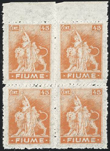 FIUME 1919 - 45 cent. Allegorie e ... 
