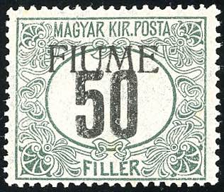 FIUME SEGNATASSE 1918 - 5 f. nero, ... 