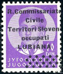 LUBIANA 1941 - 10 din. violetto ... 