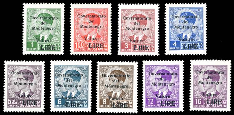 MONTENEGRO 1942 - Soprastampati, ... 