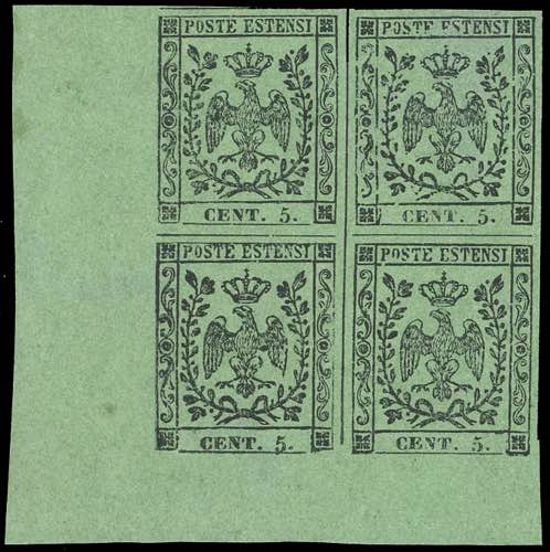 1855 - 5 cent. verde oliva (8), ... 