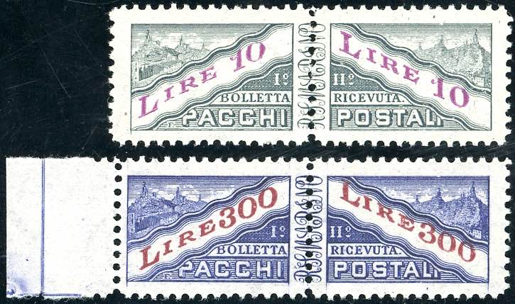 1953 - 10 e 300 lire, filigrana ... 