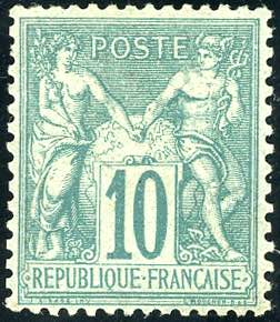 FRANCIA 1876 - 10 cent. Sage, I ... 