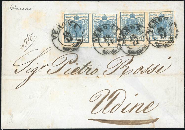 1851 - 45 cent. azzurro, I tipo, ... 