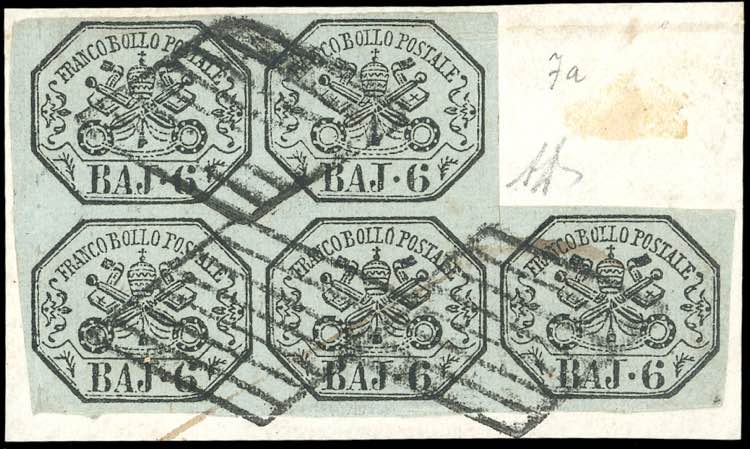 1852 - 6 baj grigio (7a), blocco ... 