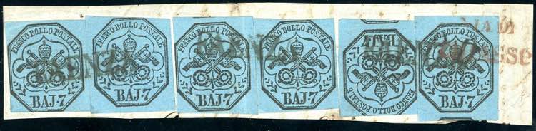 1852 - 7 baj azzurro (8), sei ... 
