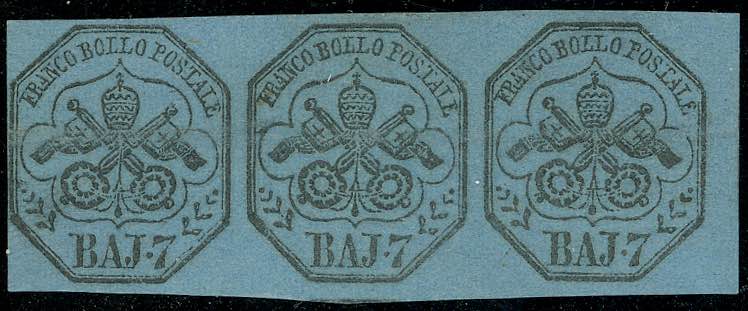 1852 - 7 baj azzurro, striscia ... 