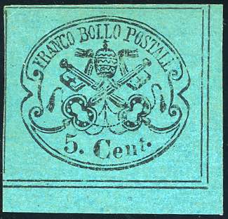 1867 - 5 cent. azzurro verdastro, ... 