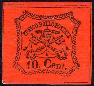 1867 - 10 cent. vermiglio arancio ... 