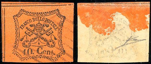 1867 - 10 cent. vermiglio arancio ... 