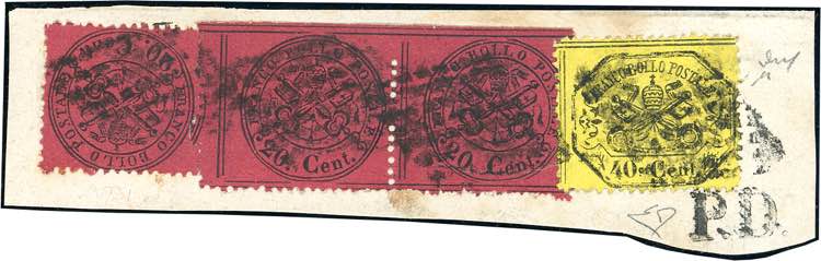 1868 - 20 cent. rosso bruno scuro, ... 