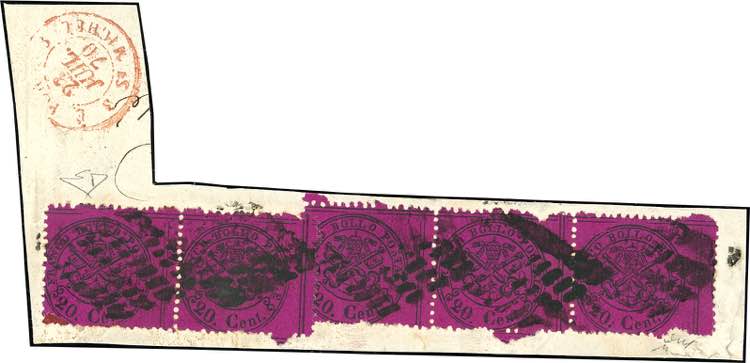 1868 - 20 cent. rubino (28f), ... 