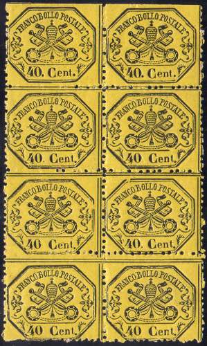 1868 - 40 cent. giallo arancio, ... 