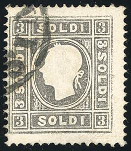 1859 - 3 soldi nero grigio, II ... 