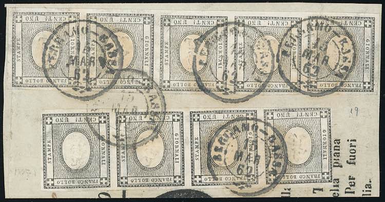 1862 - 1 cent. per stampati (19), ... 