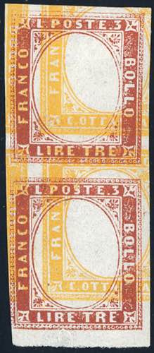 1861 - 3 lire rame (18A), prova di ... 