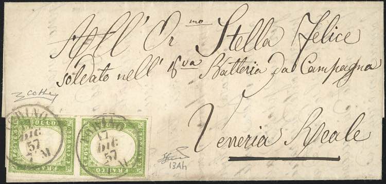 1857 - 5 cent. verde giallo, ... 