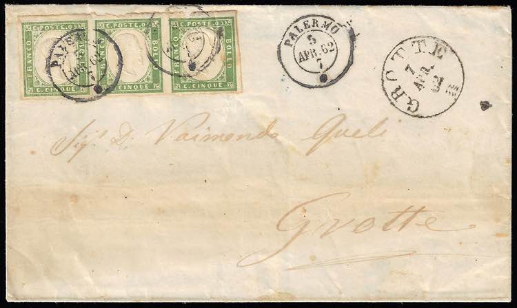 1862 - 5 cent. verde giallastro ... 