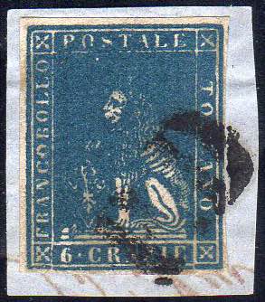 1857 - 6 crazie azzurro chiaro, II ... 