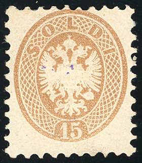 1864 - 15 soldi bruno, dent. 9 1/2 ... 