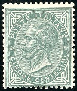 1863 - 5 cent. De La Rue, tiratura ... 