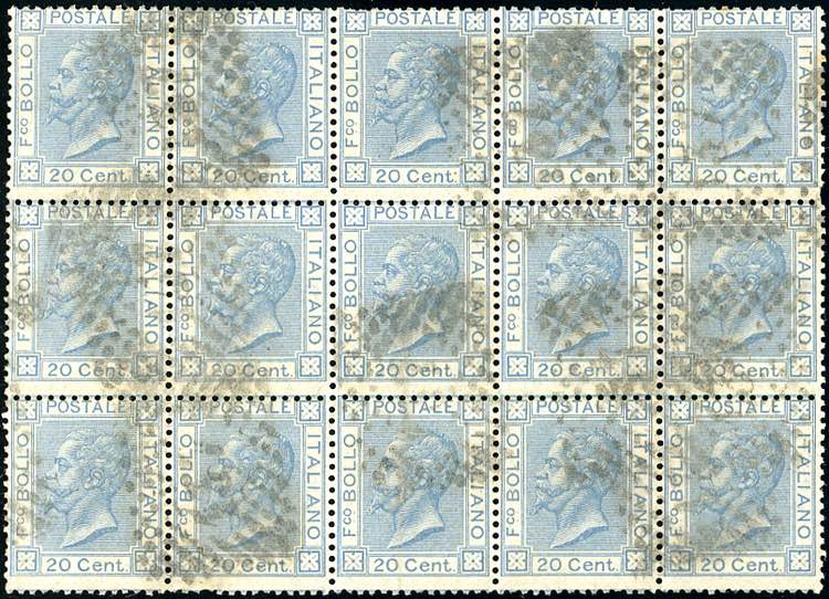 1867 - 20 cent. azzurro, tiratura ... 