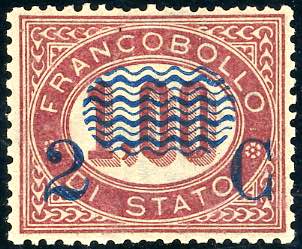 1878 - 2 cent. su 1,00 lira ... 