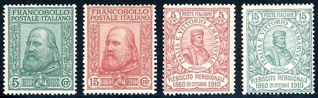 1910 - Garibaldi (87/90), gomma ... 