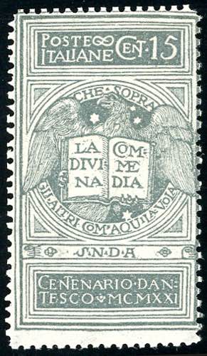 1921 - 15 cent. grigio Dante, non ... 