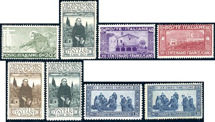 1926 - San Francesco, 8 valori ... 