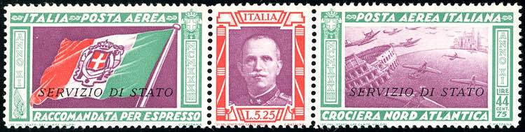 1933 - 5,25 + 44,75 lire trittico ... 