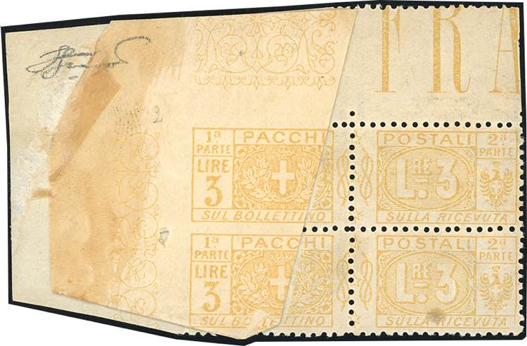 1914 - 3 lire giallo, coppia ... 