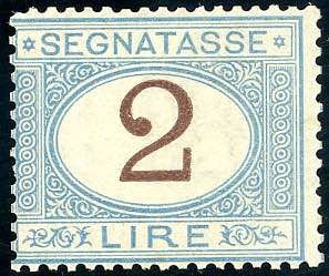 1870 - 2 lire azzurro chiaro e ... 