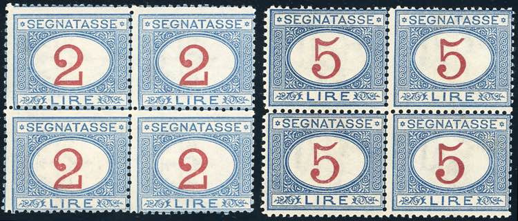 1903 - 2 e 5 lire azzurro e ... 