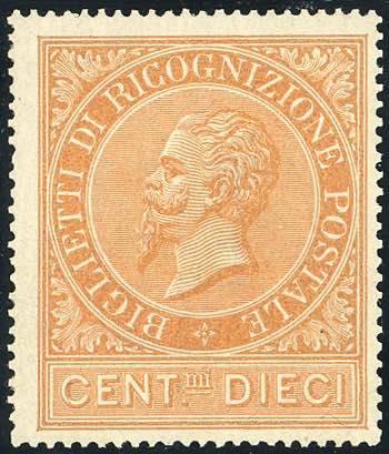 1874 - 10 cent. ocra arancio (1), ... 