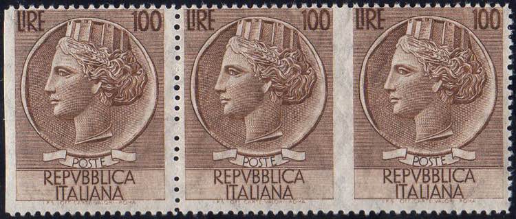 1955 - 100 lire Turrita, filigrana ... 