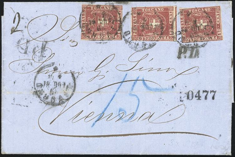 1861 - 40 cent. carminio (21), tre ... 