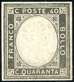 1861 - 40 cent., non emesso, prova ... 