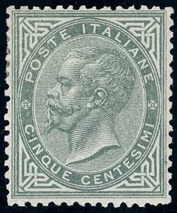 1863 - 5 cent. De La Rue, tiratura ... 